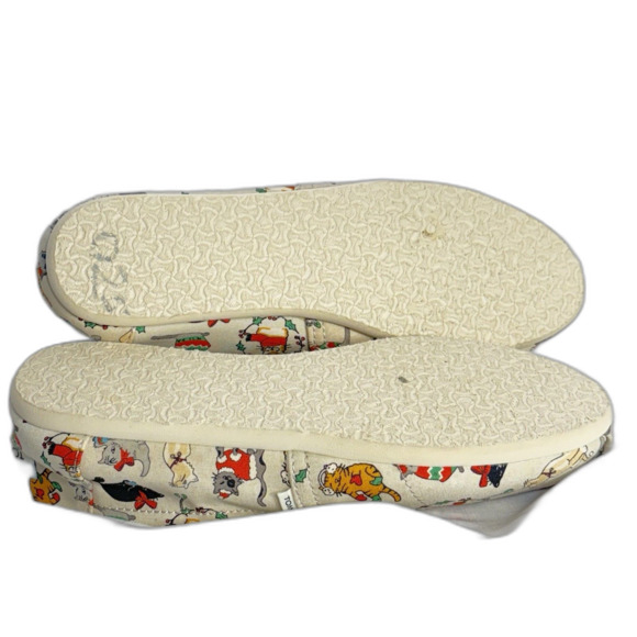 TOMS Women’s Belmont Holiday Cats Print Light Grey Flats Shoes Size 8.5 - Picture 11 of 11